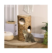 Zeus & Ruta Elevated Cat Tower with 3 Hideaways and Plush Cushions