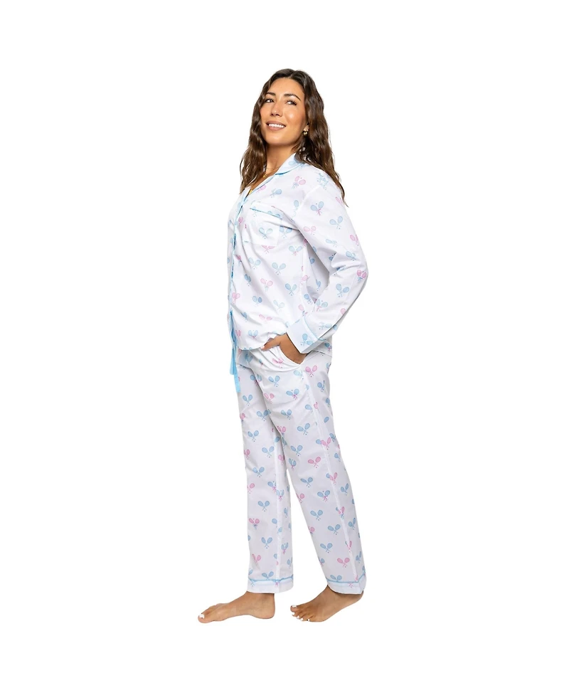 Sant and Abel Women's Tennis Bows Long Pj Set