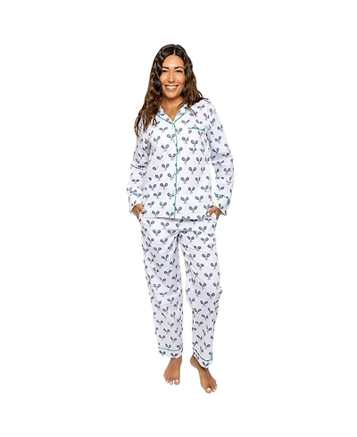 Sant and Abel Women's Tennis Navy Long Pj Set