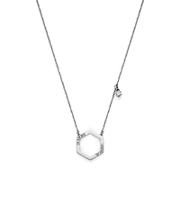 Olivia Burton Crystal Honeycomb Silver Tone Stainless Steel Necklace