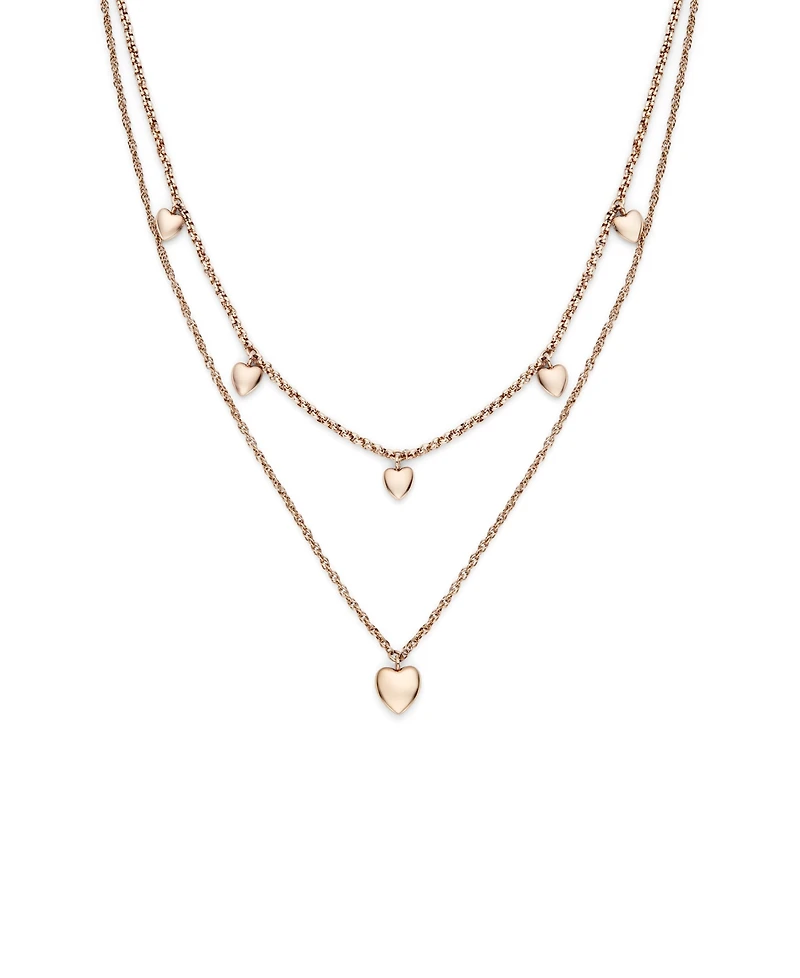 Olivia Burton Mini Heart Rose Gold Tone Stainless Steel Necklace