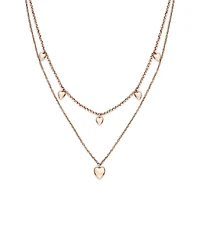 Olivia Burton Mini Heart Rose Gold Tone Stainless Steel Necklace