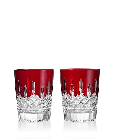 Waterford Lismore Red Double Old-Fashioned Glass, Set of 2