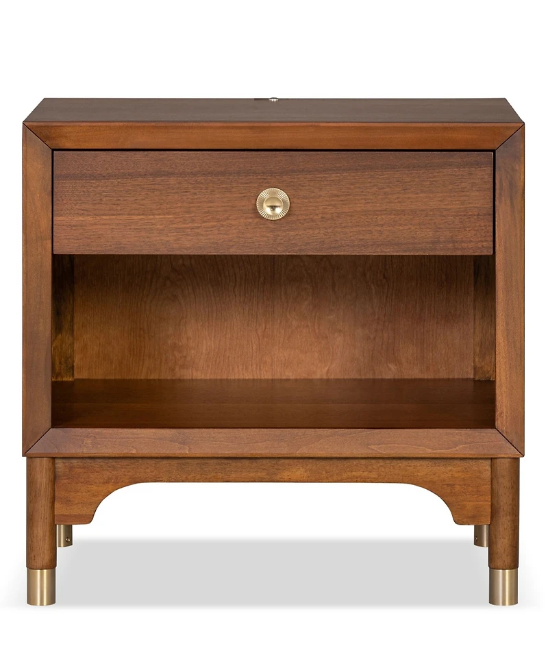 Furniture of America Forma 26" Solid Wood 1-Drawer Nightstand with Led Light and Usb Ports