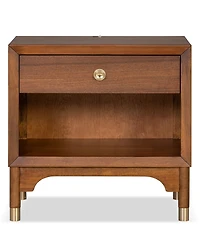 Furniture of America Forma 26" Solid Wood 1-Drawer Nightstand with Led Light and Usb Ports