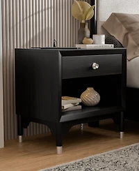 Furniture of America Forma 26" Solid Wood 1-Drawer Nightstand with Touch Light