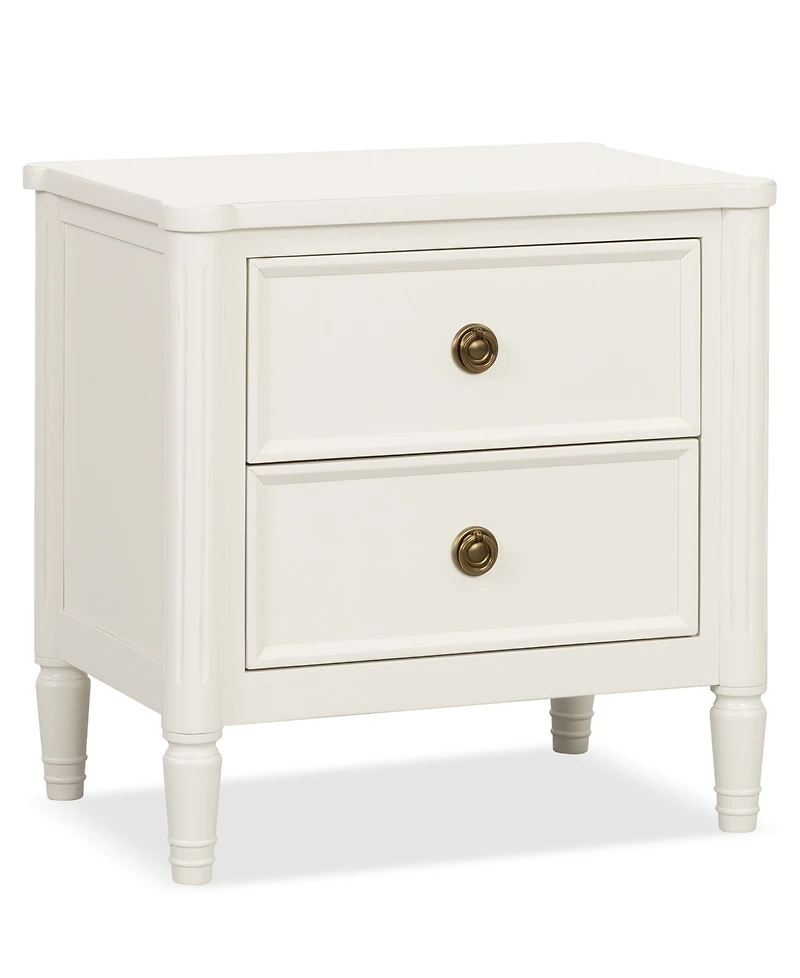 Furniture of America Arlena 28" Solid Wood 2-Drawer Nightstand with Usb Ports