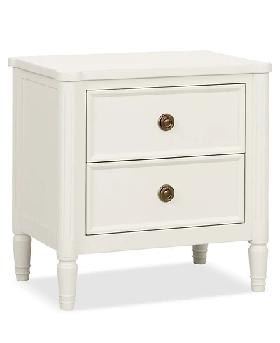 Furniture of America Arlena 28" Solid Wood 2-Drawer Nightstand with Usb Ports