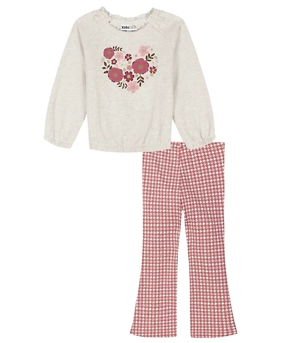 Kids Headquarters Baby Girls 2-Piece Set Pullover Top and Patterned Pants