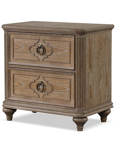 Furniture of America Aveline 29.5" Solid Wood 2-Drawer Nightstand with Usb Ports