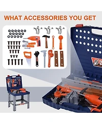 Qaba 68 Pcs Kids Workbench and Construction Toy