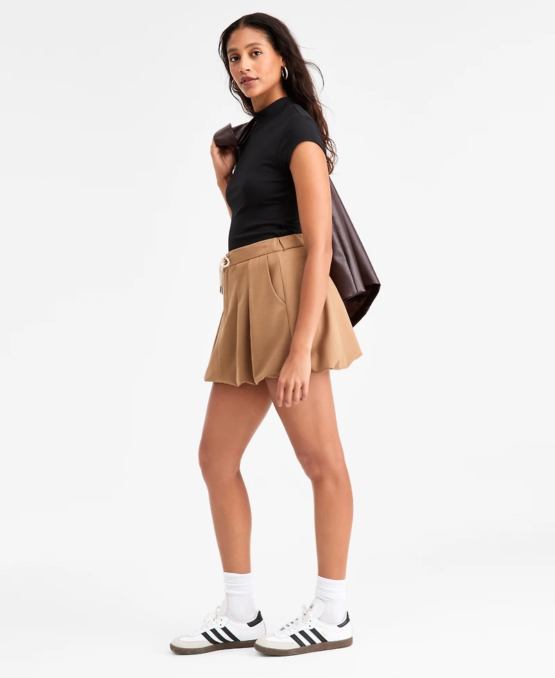 Bar Iii Women's Tie-Waist Bubble-Hem Mini Skirt, Macy's Exclusive