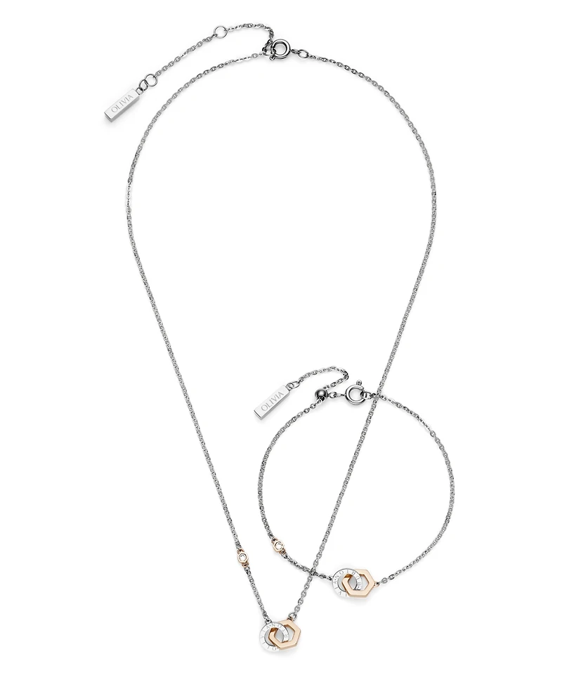 Olivia Burton Interlink Two Tone Stainless Steel Gift Set