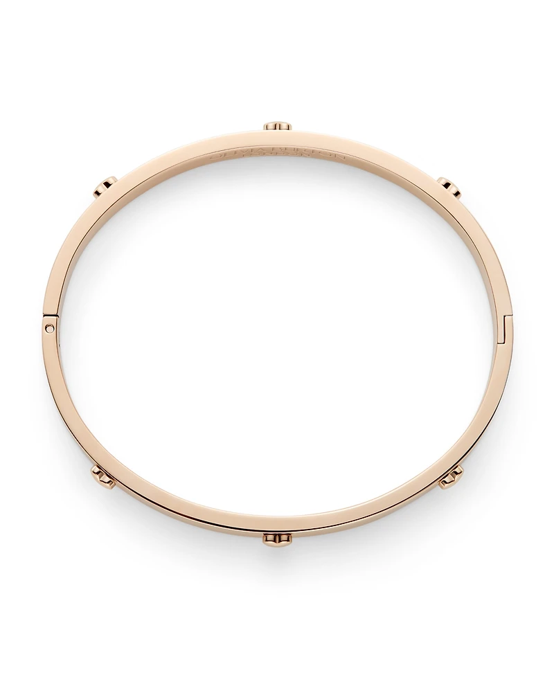 Olivia Burton Mini Heart Rose Gold Tone Stainless Bangle Bracelet