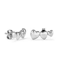 Olivia Burton Mini Heart Silver Tone Stainless Steel Earrings