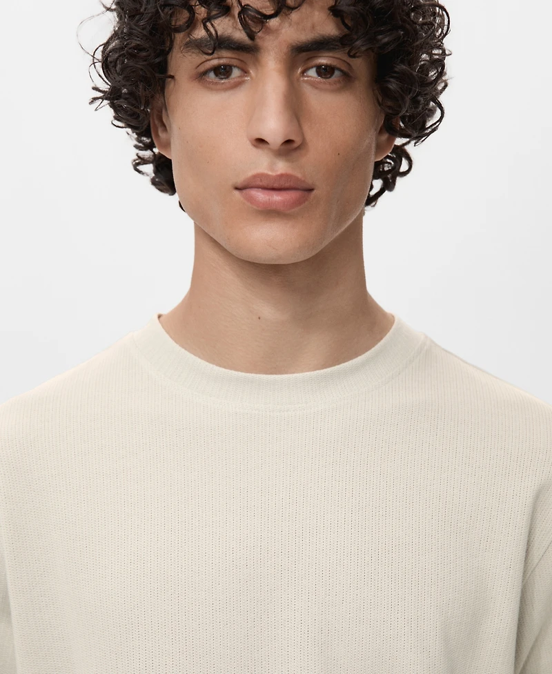 Mango Men's Cotton Fine-Knit T-Shirt