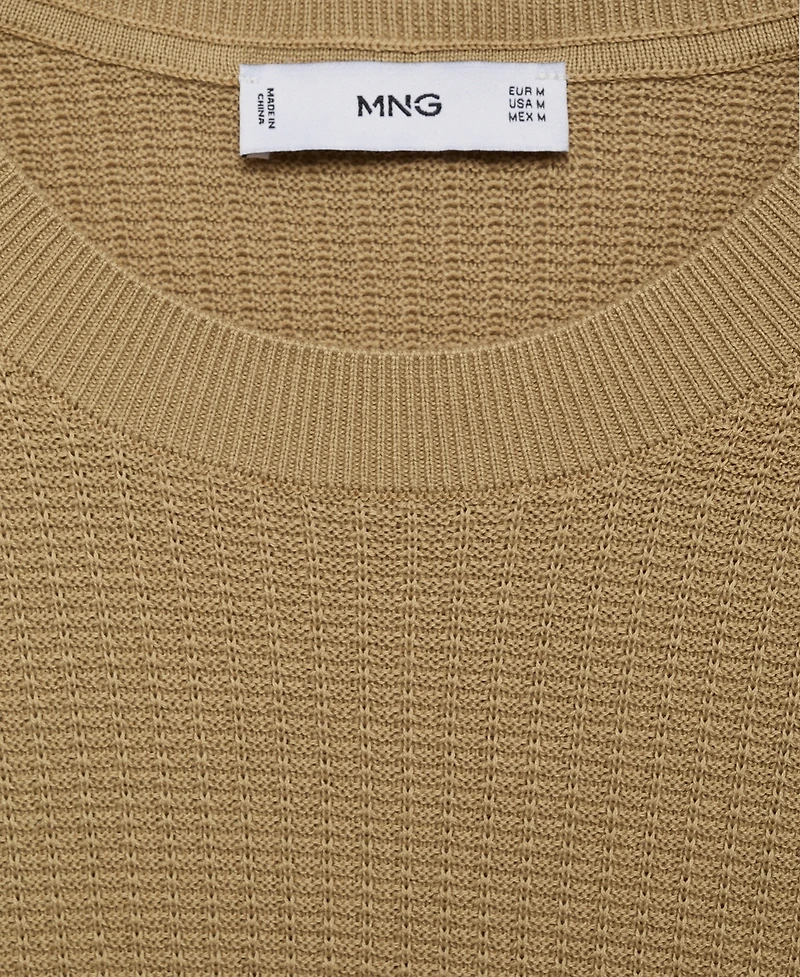Mango Men's Cotton Knitted T-Shirt