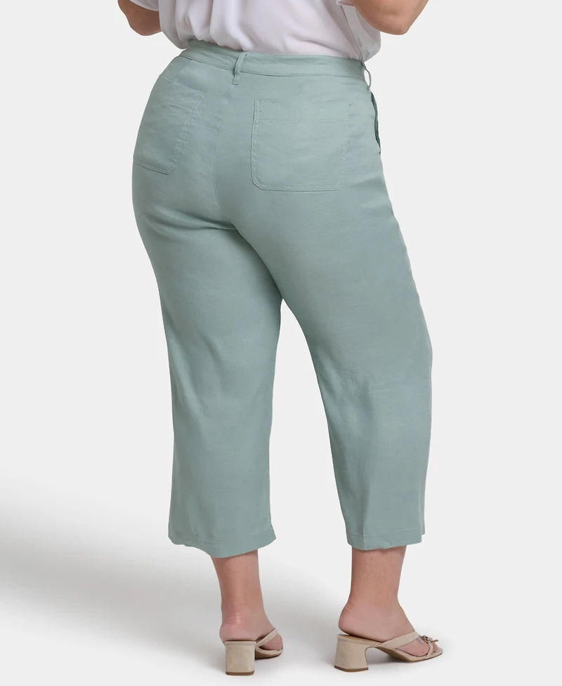 Nydj Plus Wide Leg Cargo Capri Pants