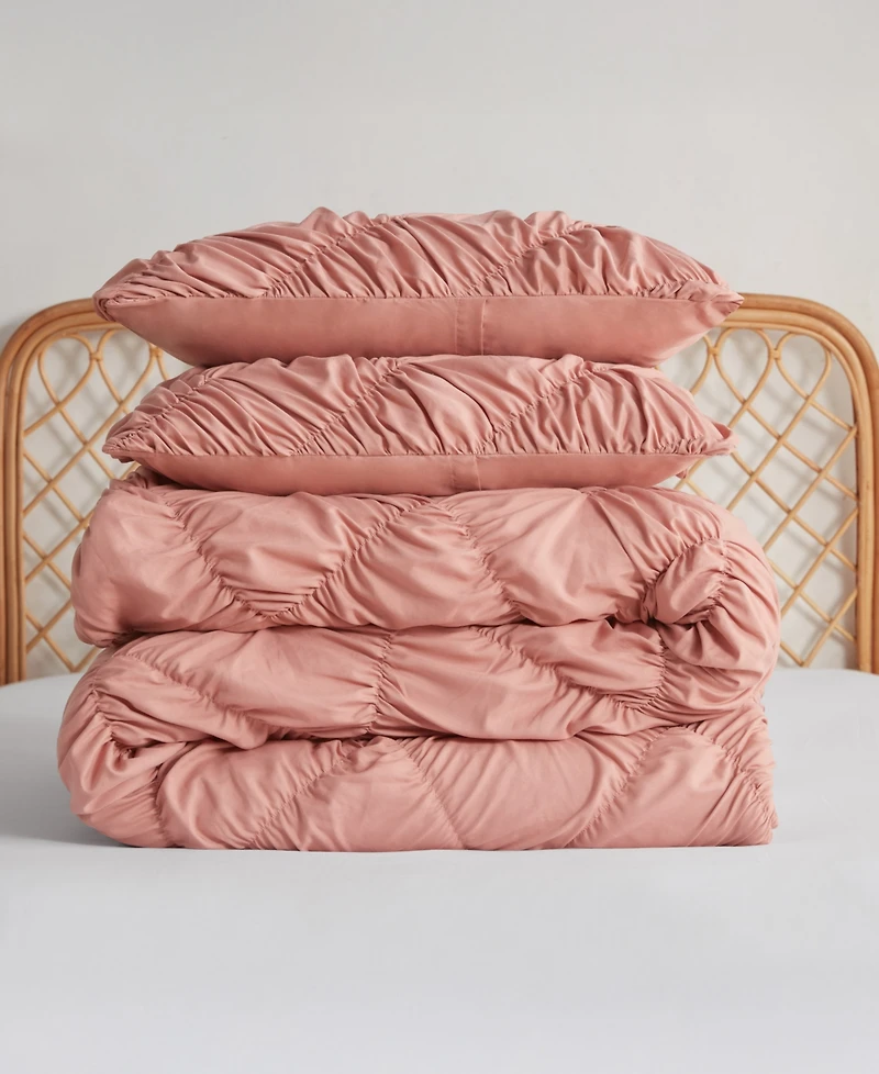 Jessica Simpson Emmy Textured Ruched -Pc. Comforter Set