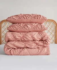 Jessica Simpson Emmy Textured Ruched -Pc. Comforter Set
