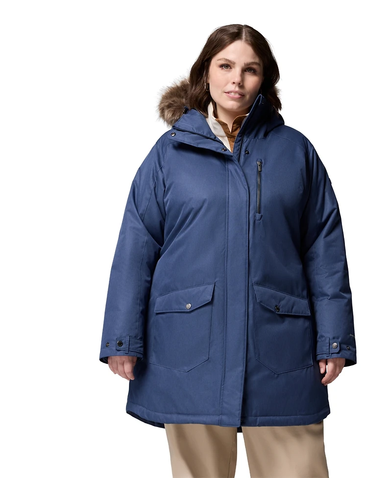 Columbia Plus Suttle Mountain Hooded Faux-Fur-Trim Long Insulated Coat