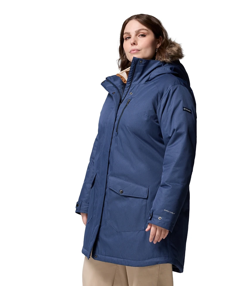 Columbia Plus Suttle Mountain Hooded Faux-Fur-Trim Long Insulated Coat