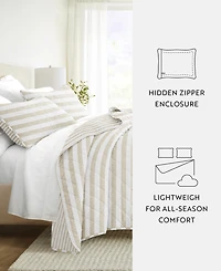 ienjoy Home Classic Stripe Reversible 3-Pc. Quilt Set, King/California King