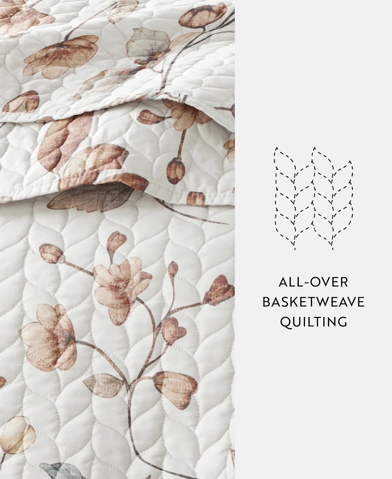 ienjoy Home Russet Floral Reversible 2-Pc. Quilt Set, Twin/Twin Xl