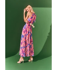Isaac Mizrahi Women's Halter Tie Waist Ankle Length Dress