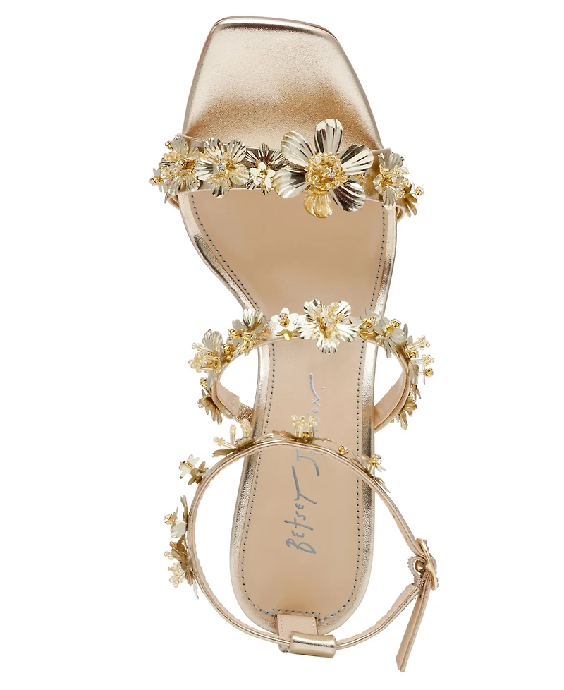 Betsey Johnson Women's Lorra Flower Sequin Dress Sandals