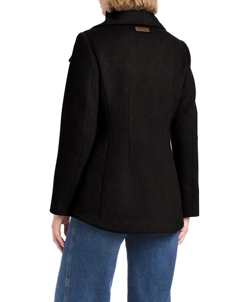 Vince Camuto Women's Short Wool Coat With Fixed Bib