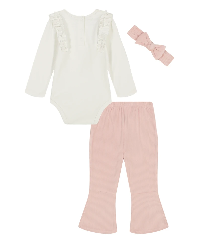 Juicy Baby Girls 3-Piece Bodysuit, Pant and Headband Set