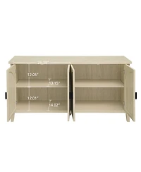 Casainc Rattan Storage Cabinet with 4 Door