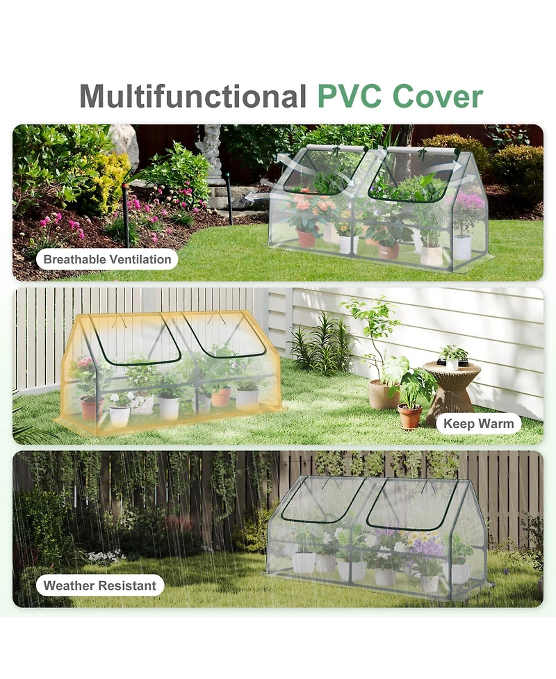 Aoodor Mini Greenhouse Water Resistant Uv Protected 2 Zipper Doors.