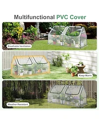 Aoodor Mini Greenhouse Water Resistant Uv Protected 2 Zipper Doors.