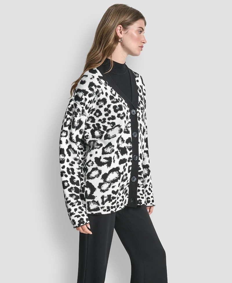 Dkny Women's Long Sleeve V-Neck Cardigan Sweater