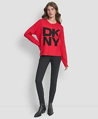 Dkny Women's Logo Crewneck Sweater