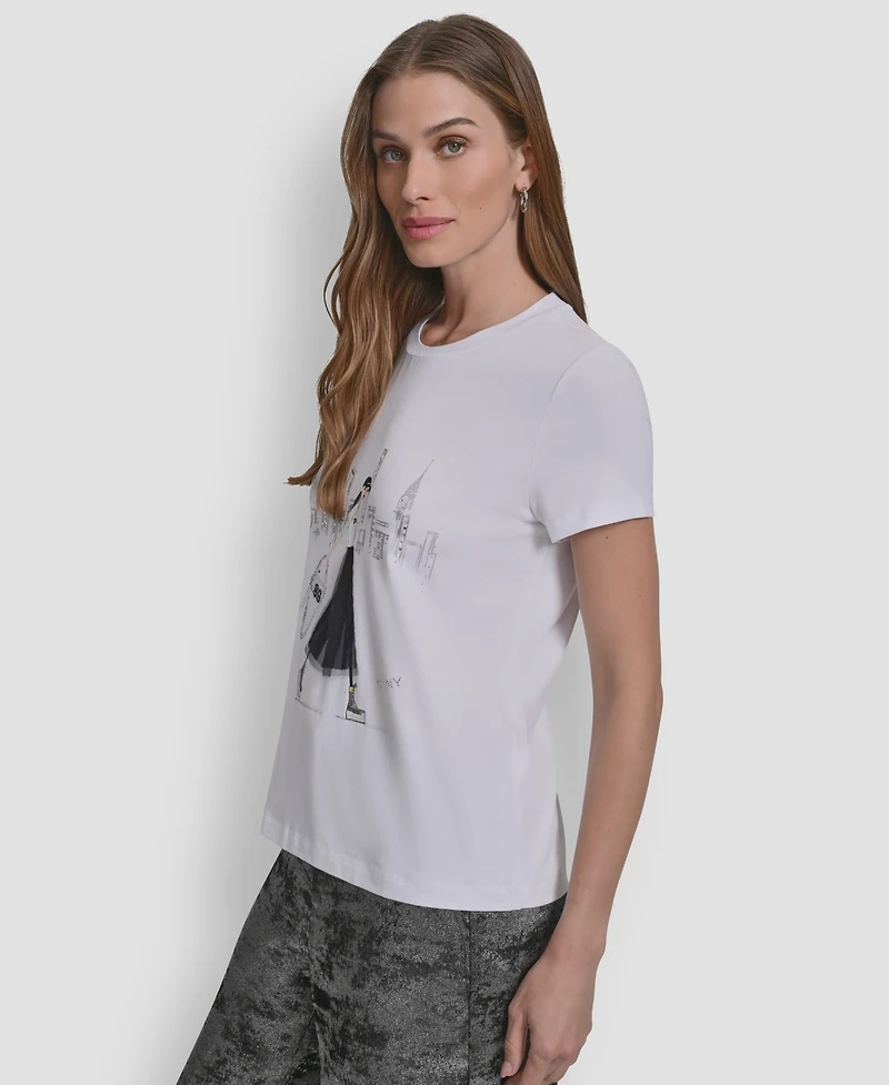Dkny Women's Nyc Skyline Conversational T-Shirt