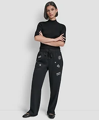 Dkny Women's Pins & Patches Scuba Jogger Pants