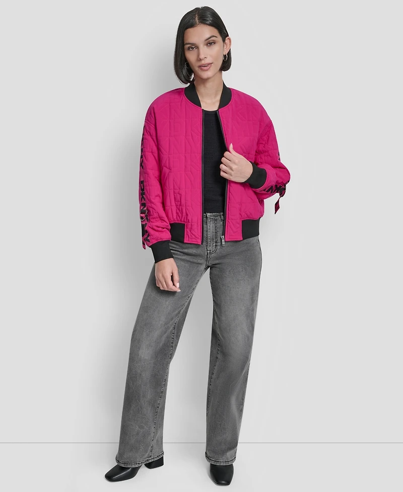 Dkny Women's Long-Sleeve Quilted Bomber Jacket