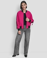 Dkny Women's Long-Sleeve Quilted Bomber Jacket