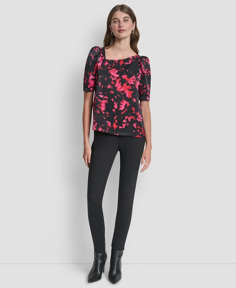 Dkny Women's Short Sleeve Printed Top