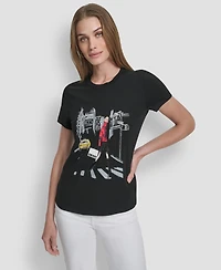 Dkny Women's Conversational Short Sleeve T-Shirt