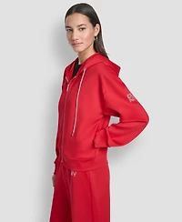 Dkny Women's Long-Sleeve Scuba Zip-Up Jacket