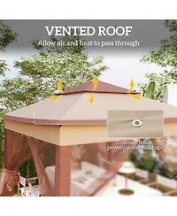 Outsunny 11' x 11' Pop-Up Gazebo Canopy with Carrying Bag
