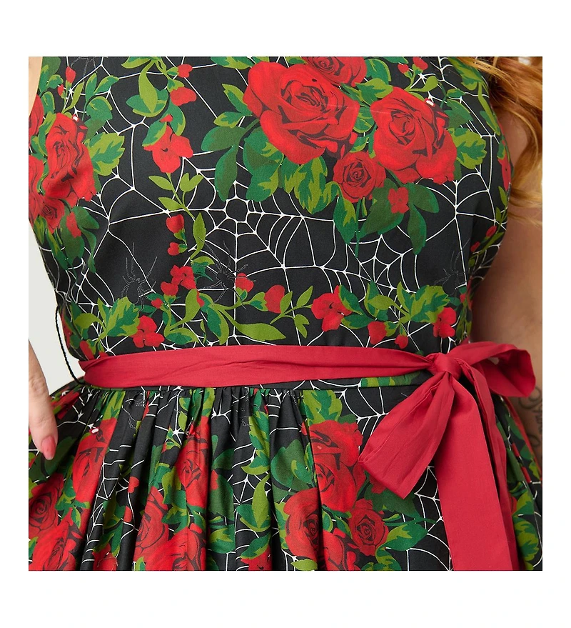 Unique Vintage Plus Sleeveless Belted Swing Dress
