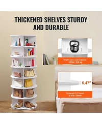 Slickblue Round 7-Tier Shoe Carousel, Rotating Shoe Rack Tower for Living Room or Entryway