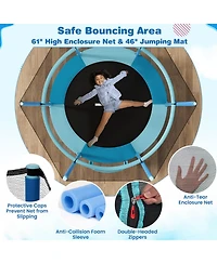 Akiudex 60-Inch Trampoline with Gymnastic Bar and Rings for Kids