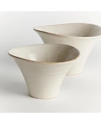 Napa Home & Garden Cotes Pots - 2pc - White Stoneware Planters w/ Drain Hole