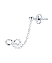 Bling Jewelry Set of 2 Love Knot Infinity Heart Ear Cuff Cartilage Chain and Stud Earrings